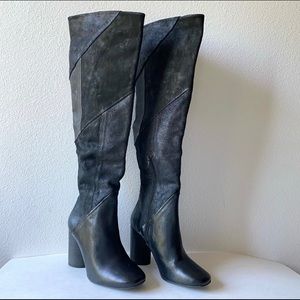 Free People Bright Lights Leather Tall Boots 7